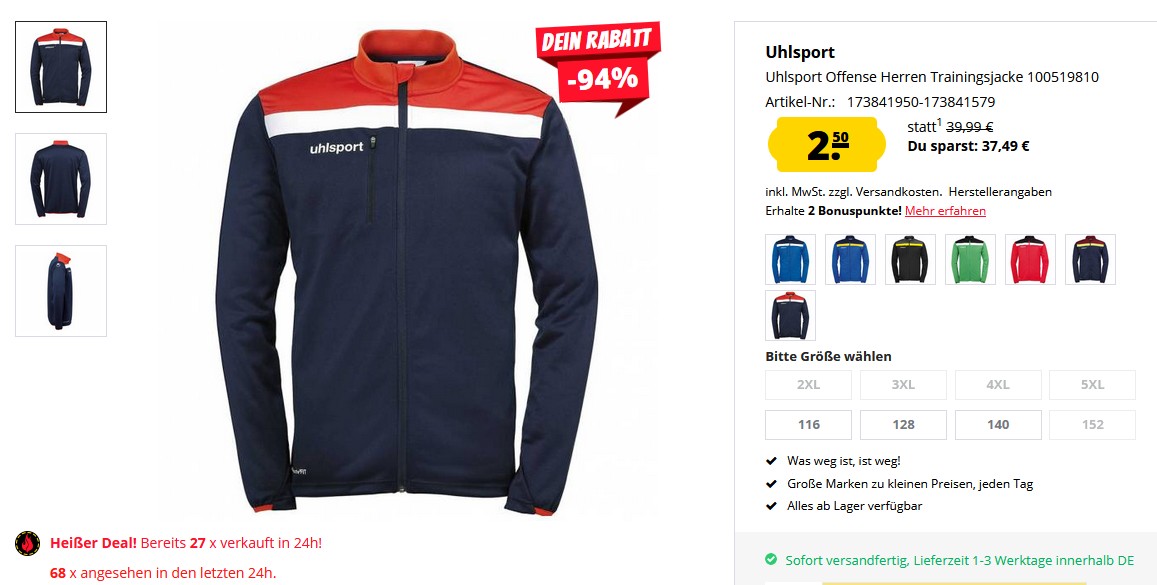 Schnell sein !!! Jetzt für nur 2,50 € statt 39,99
https://tidd.ly/4tLtEKU