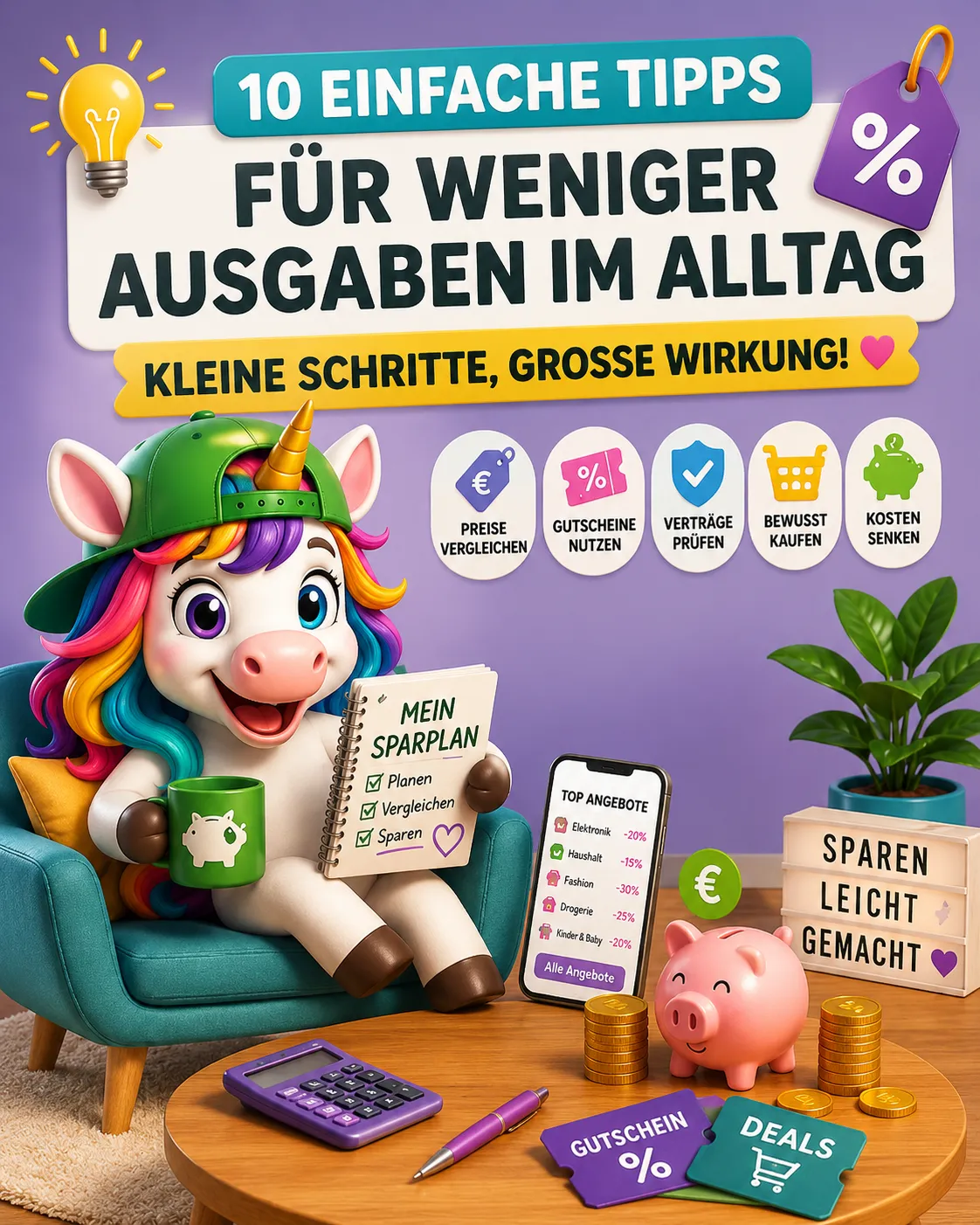 10 einfache Tipps für weniger Ausgaben im Alltag 💸

Sparen muss nicht bedeuten, auf alles zu verzi