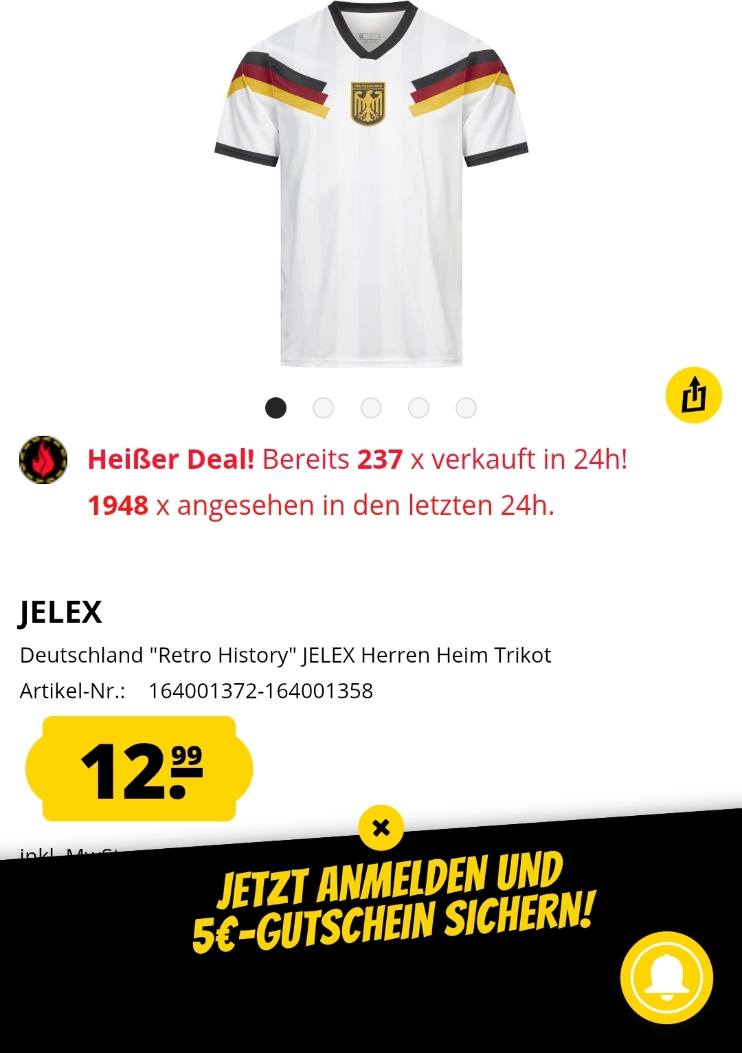 Das Deutschland Retro-Trikot ist wieder auf Lager!  🏆🇩🇪

⚽ Kultiges Retro-Design
🇩🇪 Perfekt für d