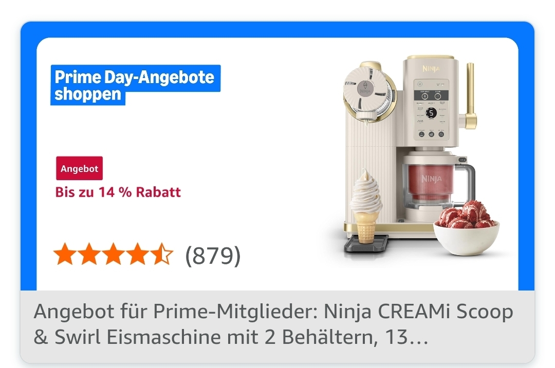 Leckeres Eis selber zaubern. 🍨🍦

Jetzt zum PRIME DAY PREIS von nur 299,98€ sichern! 🎉

👉🏻 https: