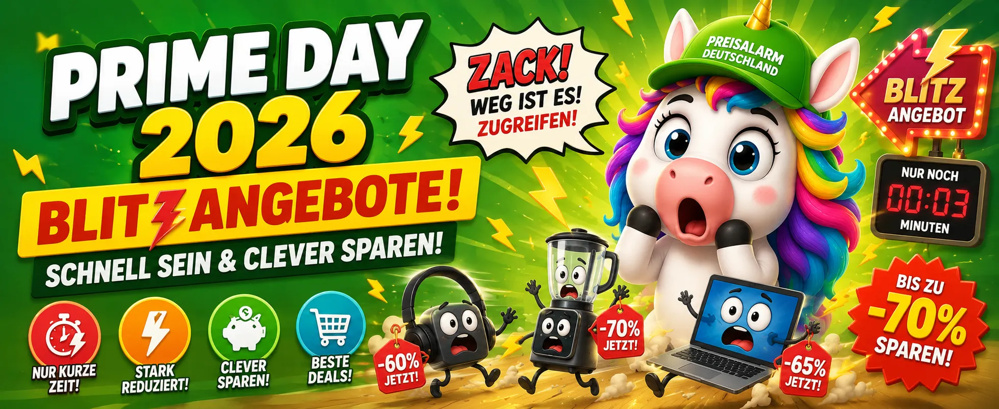 Preisalarm Einhorn prüft Prime-Day-Angebote und Rabattaktionen