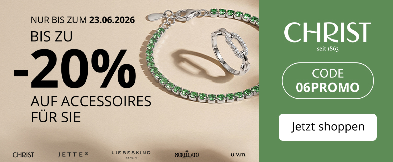 🎟️ Bis zu 20% Rabatt bei Christ auf Schmuck

━━━━━━━━━━━━━━━━
💰 Rabatt: 20%
🏷️ Code: 06PROMO
⏰ 