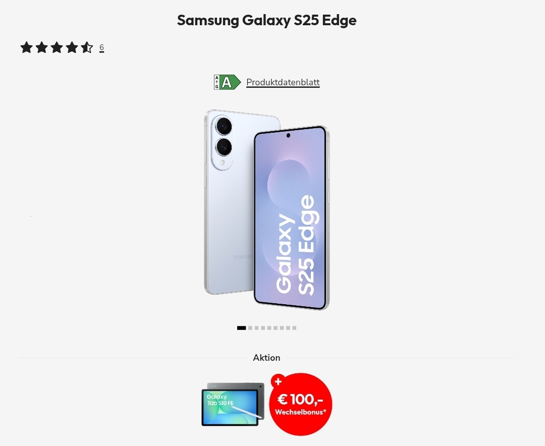 Samsung Galaxy S25 Edge mit Vertrag | Top Angebote ab € 9,95