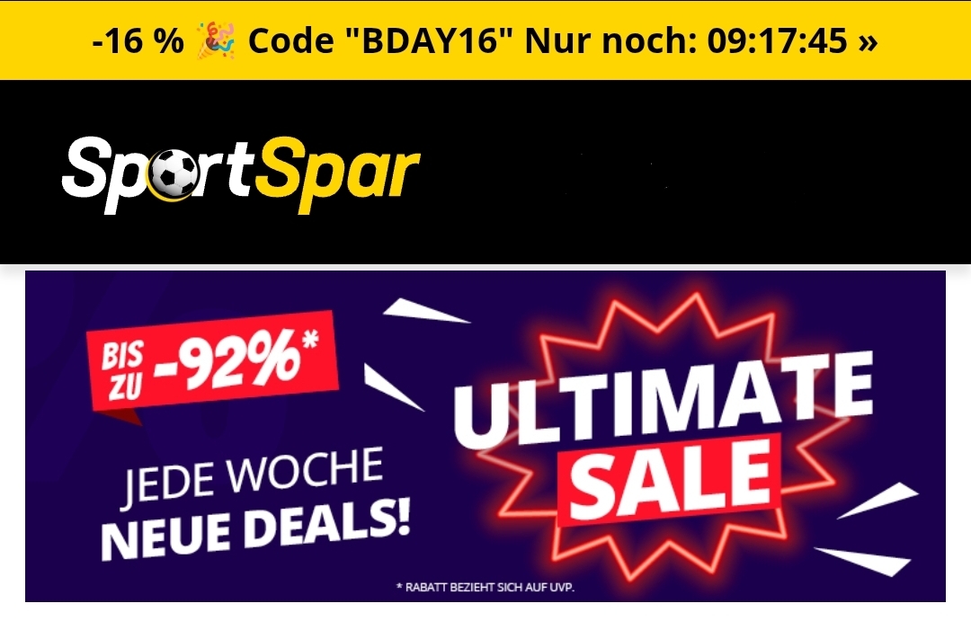 NUR HEUTE: 16% auf bereits rabattierte Produkte